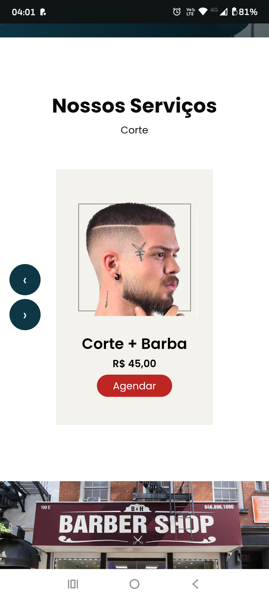 Site + loja + agendamento para Barbeiros